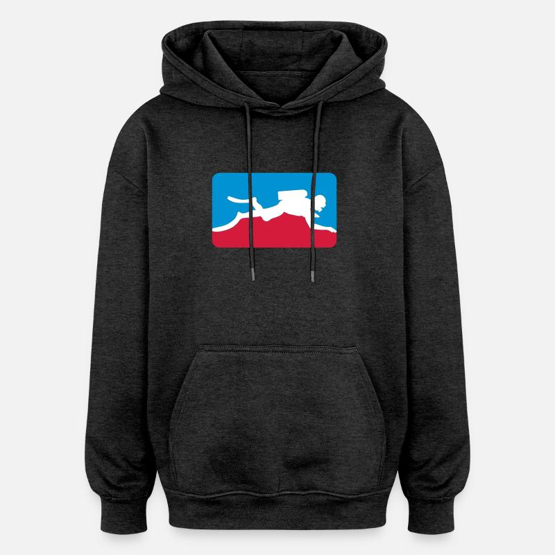 plongeur - Sweat à capuche oversize unisexe - charbon