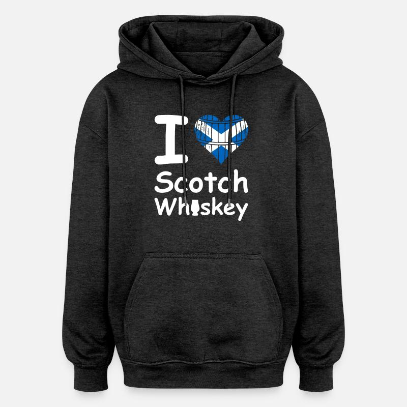 L’amour du whisky - Sweat à capuche oversize unisexe - charbon