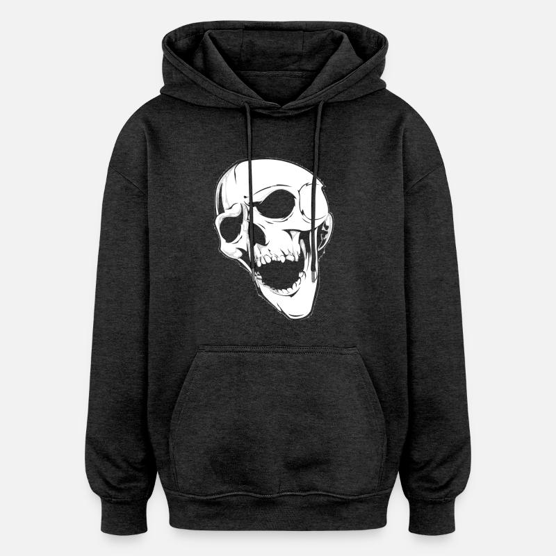 crâne qui pleure - Sweat à capuche oversize unisexe - charbon