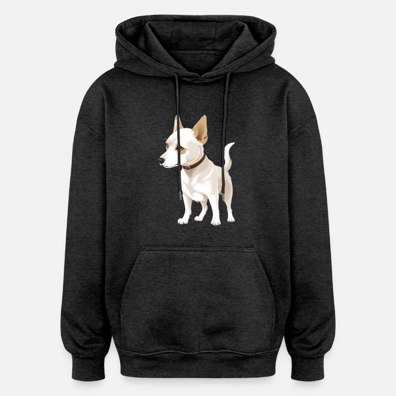 Chien mignon - Sweat à capuche oversize unisexe - charbon