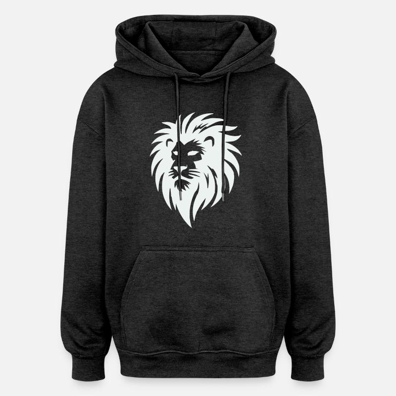 lion - Sweat à capuche oversize unisexe - charbon