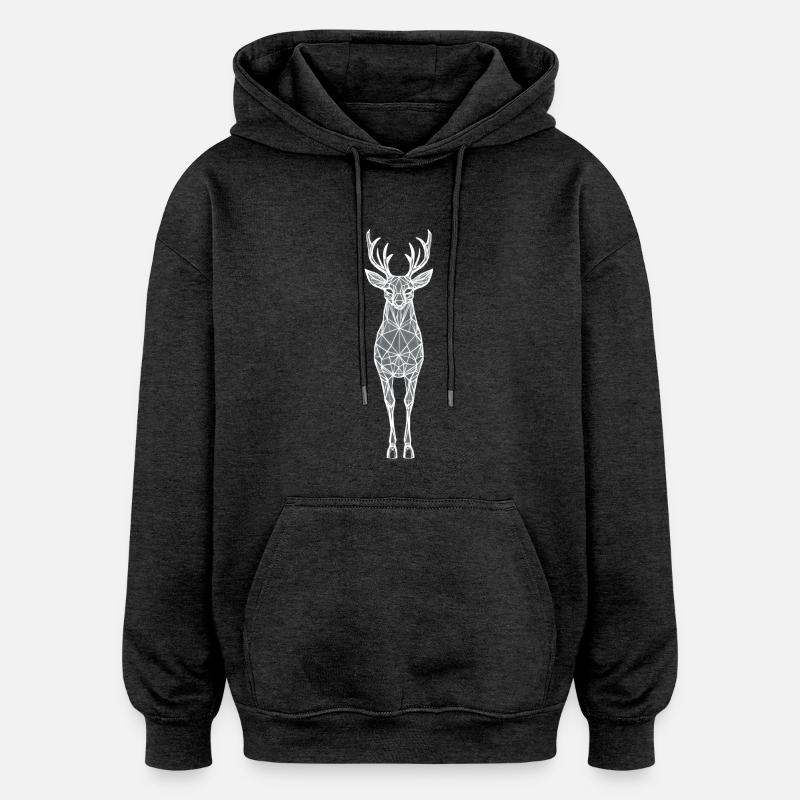 Silhouette d’animal géométrique - Sweat à capuche oversize unisexe - charbon