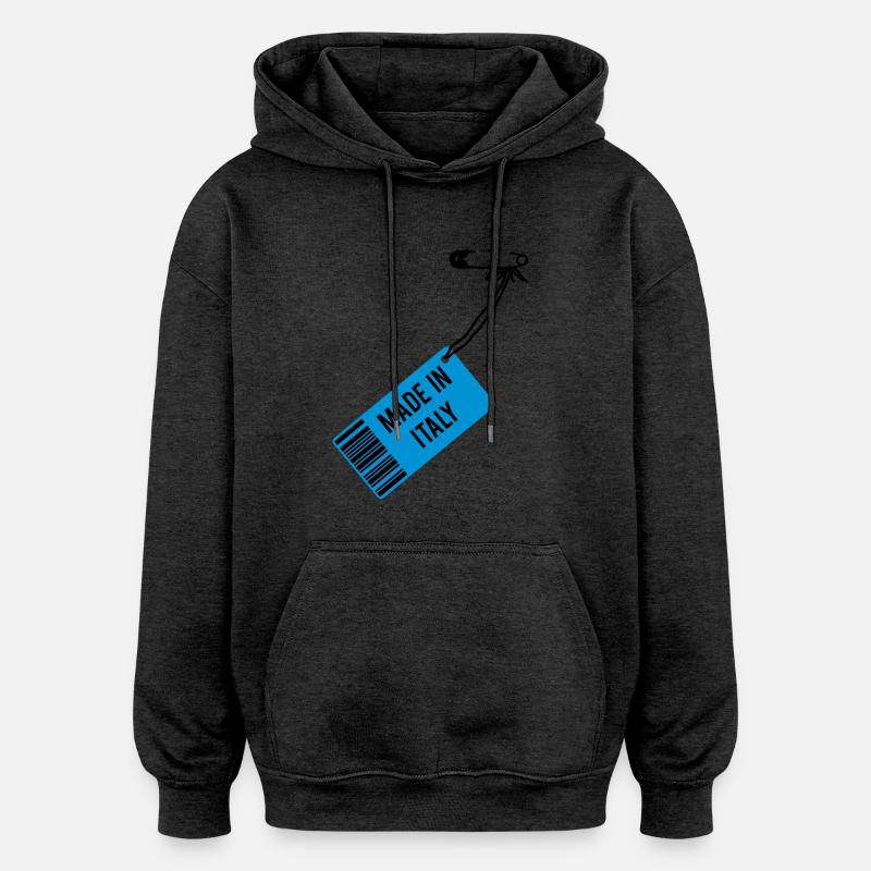 Made in Italy - Sweat à capuche oversize unisexe - charbon