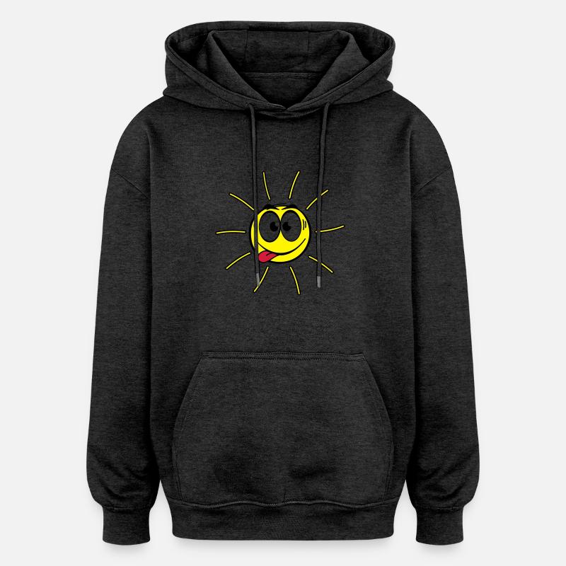 Gesicht - Sonne - Oversized Unisex Hoodie - Anthrazit