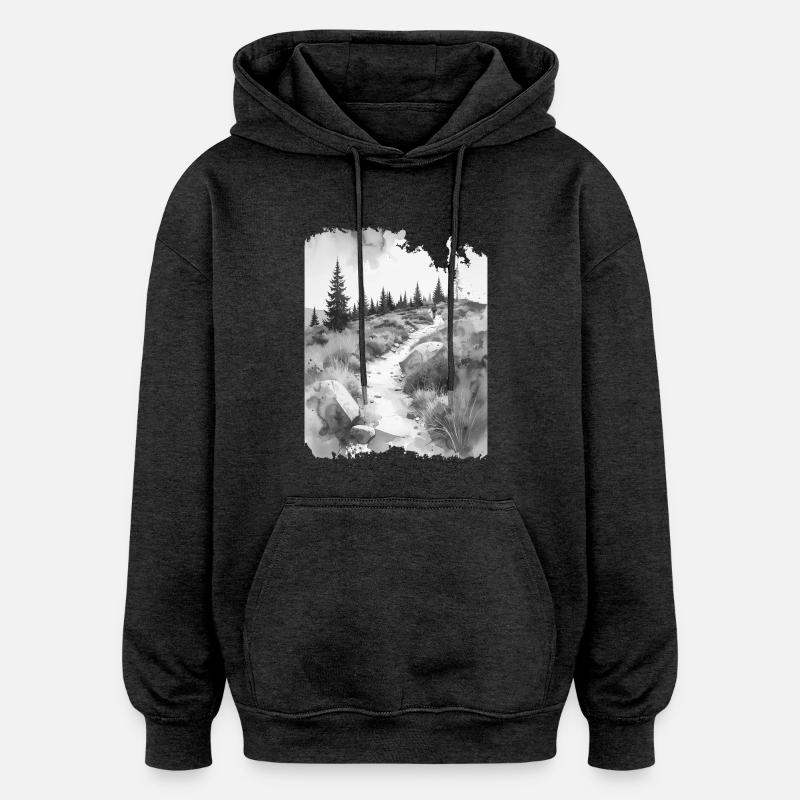 Wanderpfad greysplash - Oversized Unisex Hoodie - Anthrazit