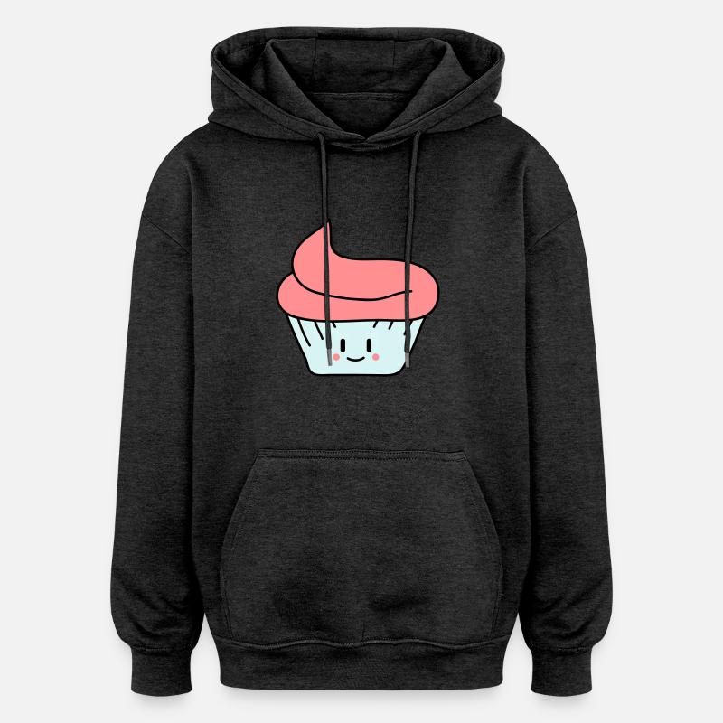 Cute Cupcake - Sweat à capuche oversize unisexe - charbon