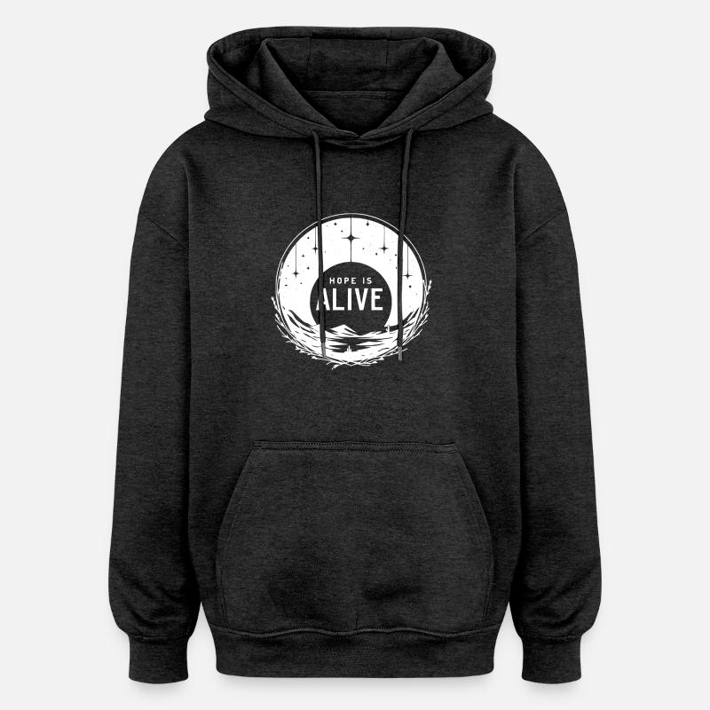 L’espoir est vivant - Sweat à capuche oversize unisexe - charbon