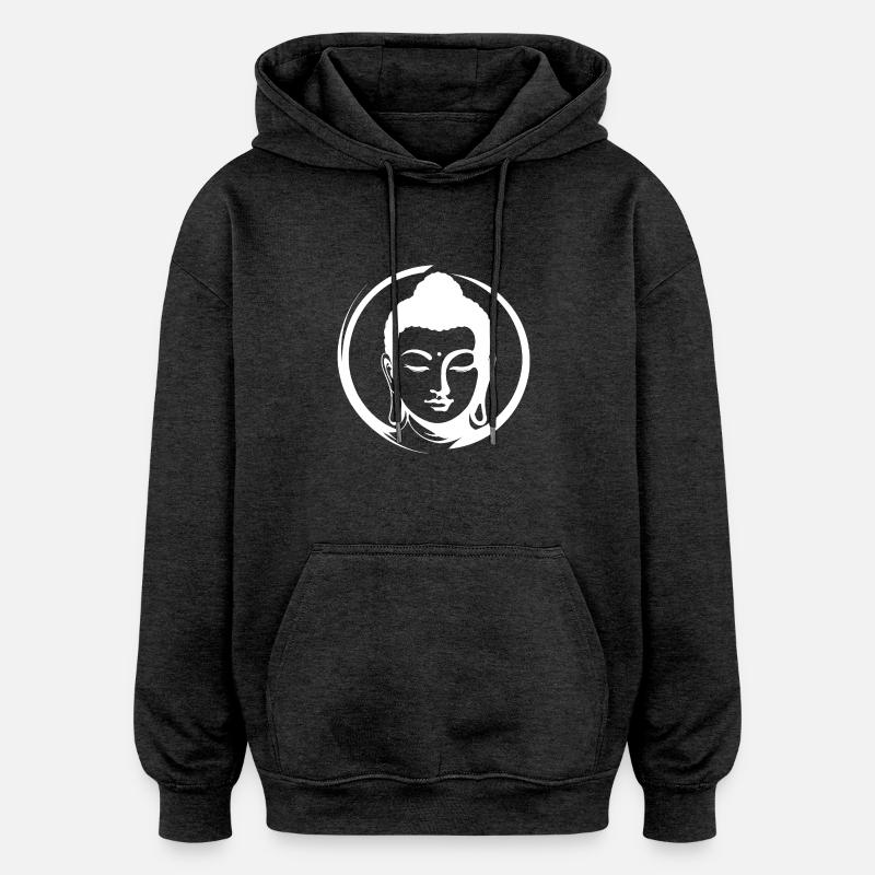 Bouddha - Sweat à capuche oversize unisexe - charbon