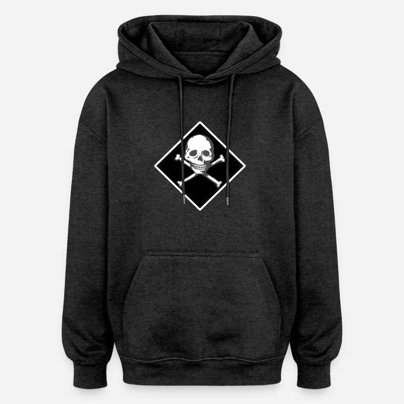Skull and bones - Oversized Unisex Hoodie - charcoal grey