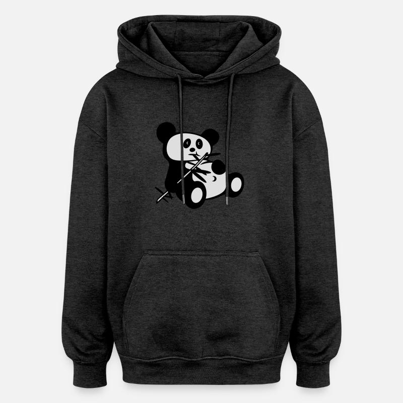 lazy panda - Sweat à capuche oversize unisexe - charbon