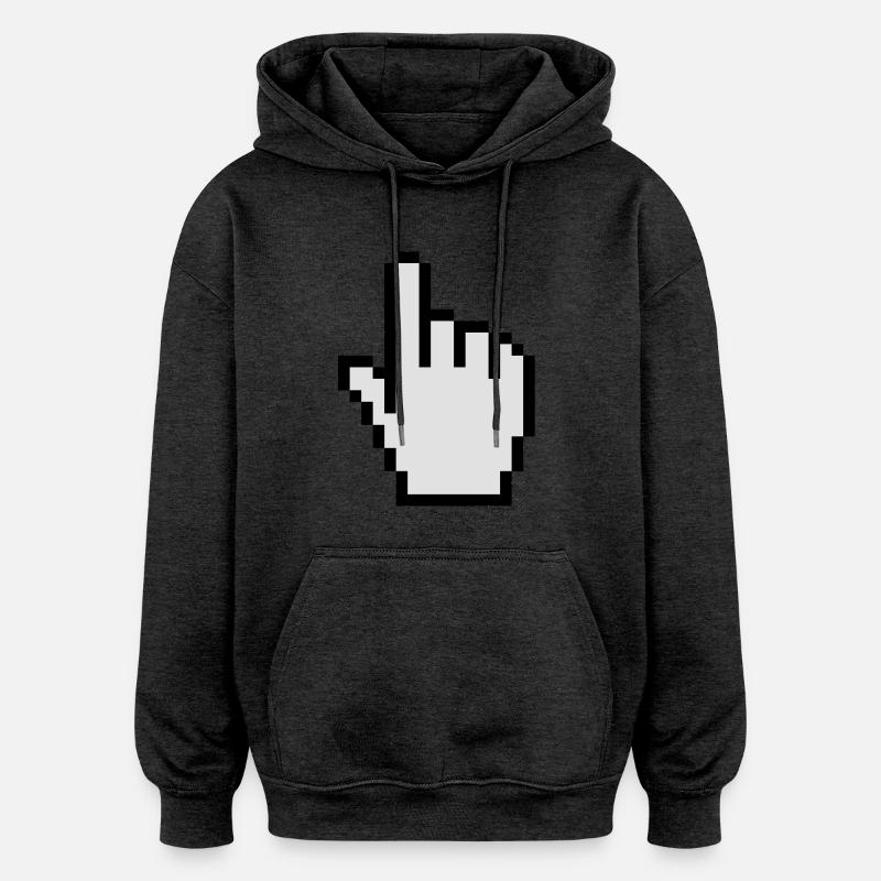 Mouse pointer - Sweat à capuche oversize unisexe - charbon