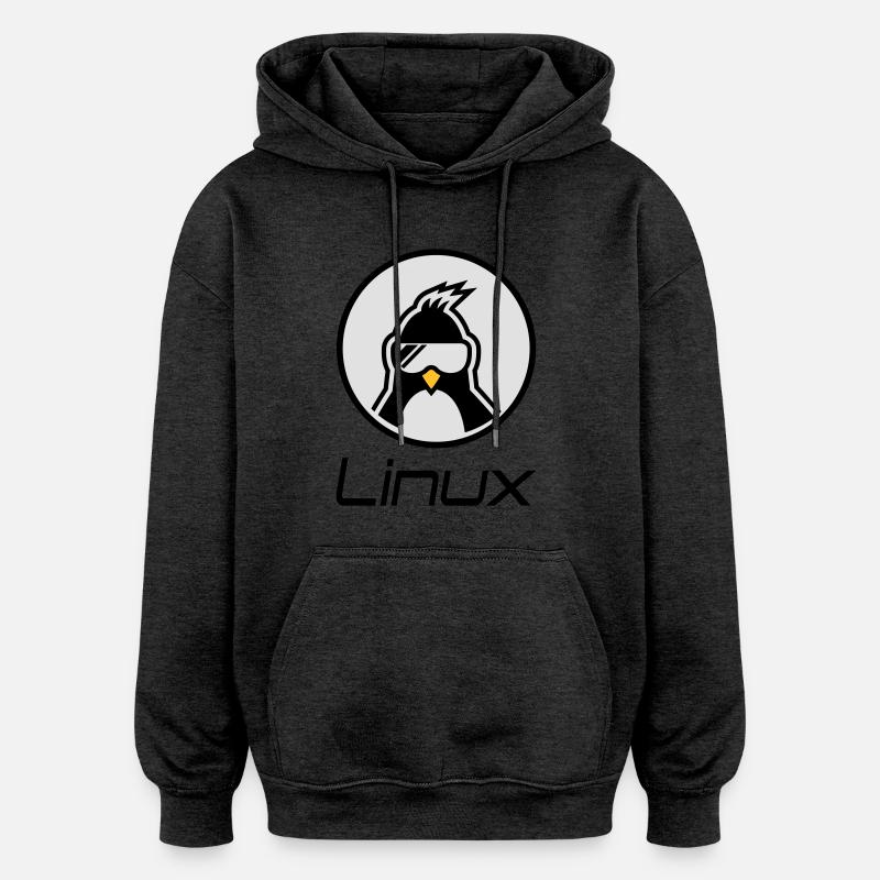 linux - Oversized Unisex Hoodie - charcoal grey