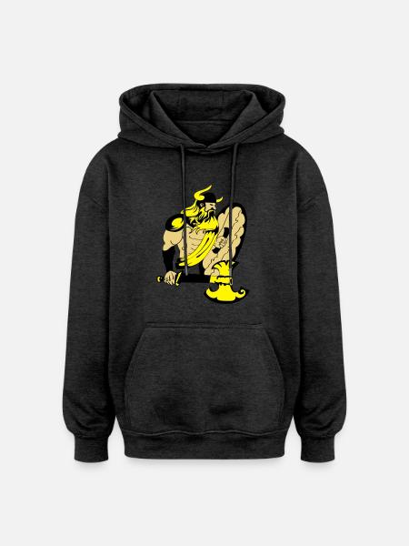 wikinger - Sweat à capuche oversize unisexe - charbon