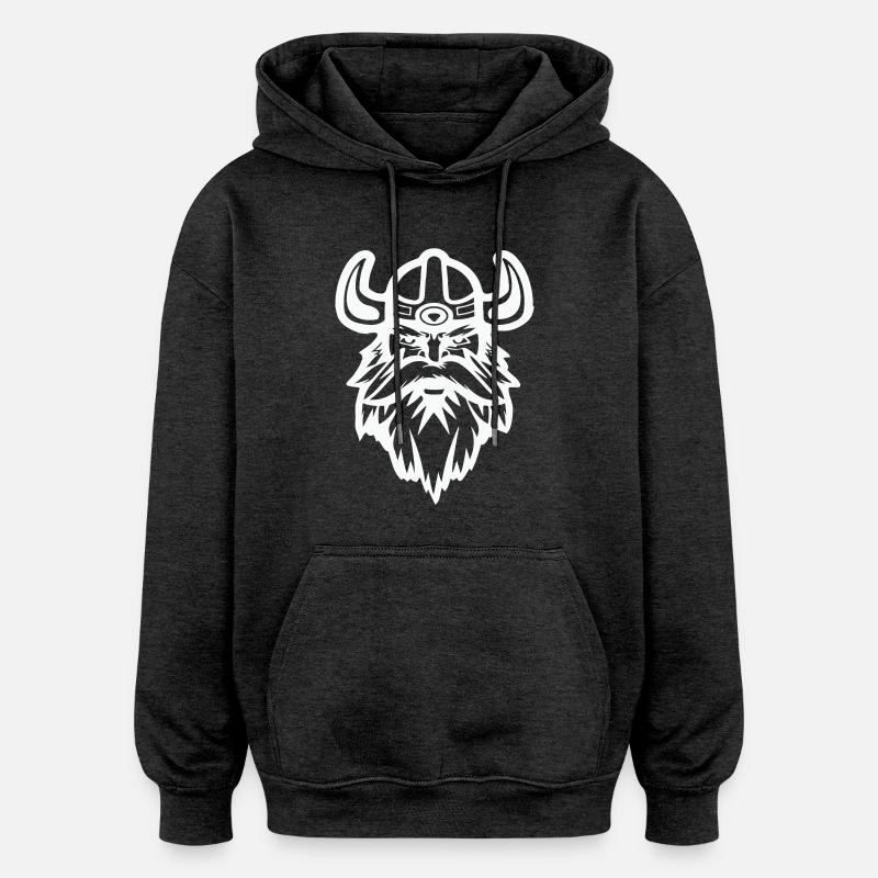 Viking - Sweat à capuche oversize unisexe - charbon