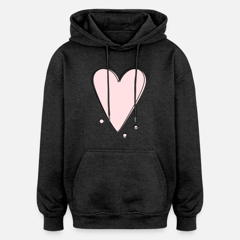 Gamme de cœurs modernes - Sweat à capuche oversize unisexe - charbon