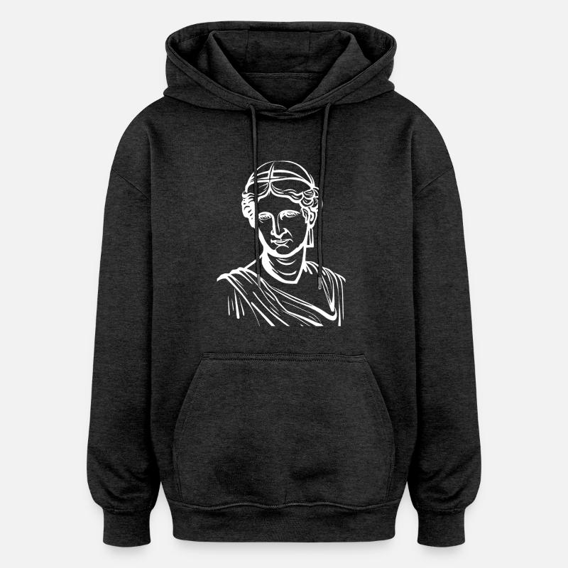 Ancient Old Marble Statue - Oversized Unisex Hoodie - charcoal grey
