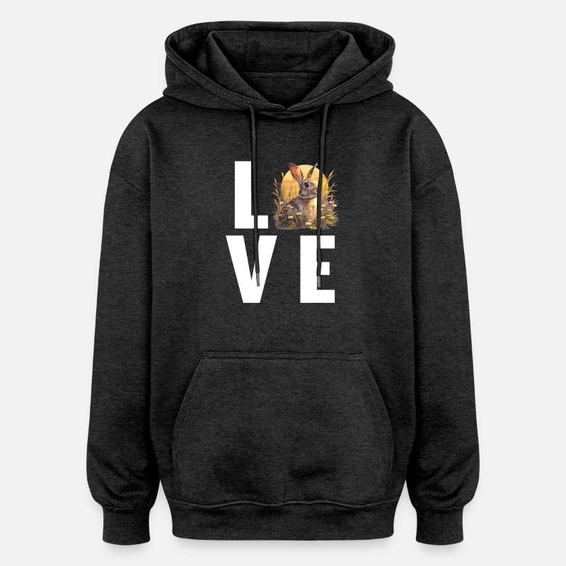 Lapin Lapin - Sweat à capuche oversize unisexe - charbon