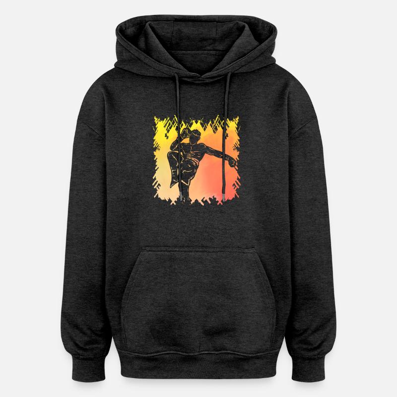 Muay Thaï - Sweat à capuche oversize unisexe - charbon