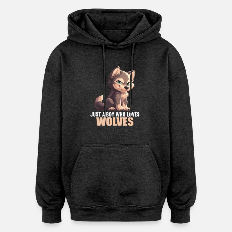 Wölfe Wolf - Oversized Unisex Hoodie - Anthrazit