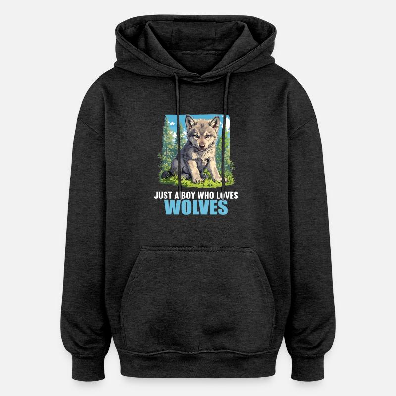 Loups Loup - Sweat à capuche oversize unisexe - charbon