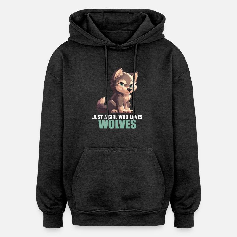 Loups Loup - Sweat à capuche oversize unisexe - charbon