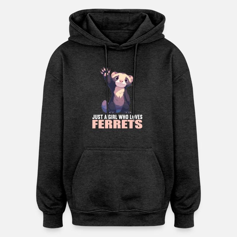 Furet Frettchen - Sweat à capuche oversize unisexe - charbon