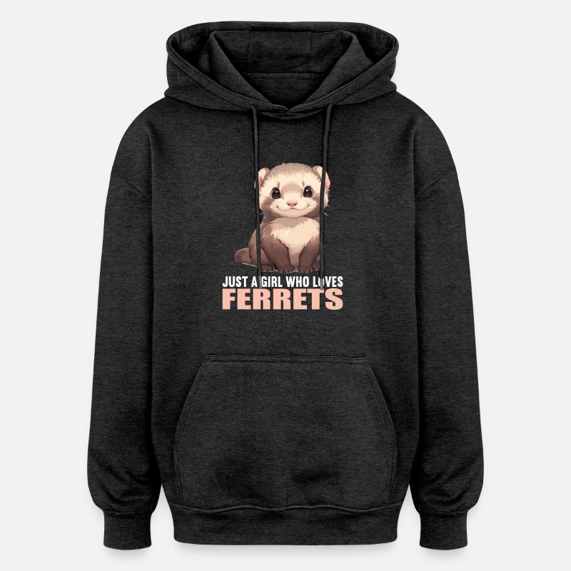 Furet Frettchen - Sweat à capuche oversize unisexe - charbon