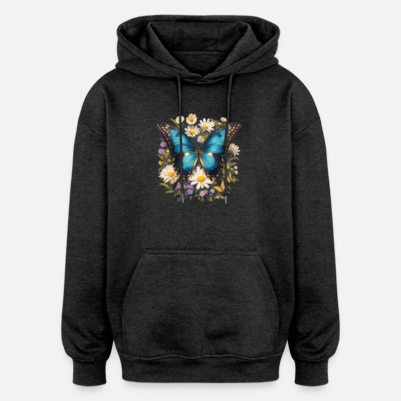 papillon papillons papillon papillon - Sweat à capuche oversize unisexe - charbon
