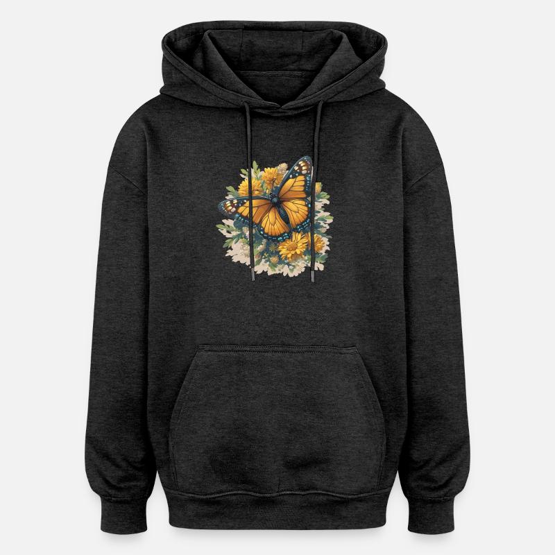 papillon papillons papillon papillon - Sweat à capuche oversize unisexe - charbon