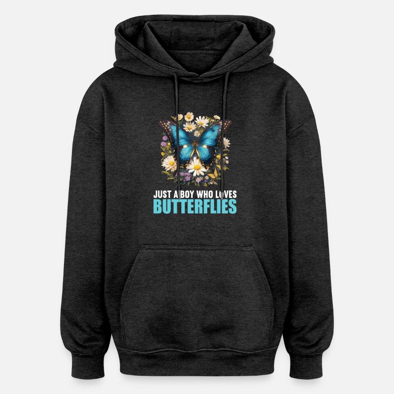 papillon papillons papillon papillon - Sweat à capuche oversize unisexe - charbon