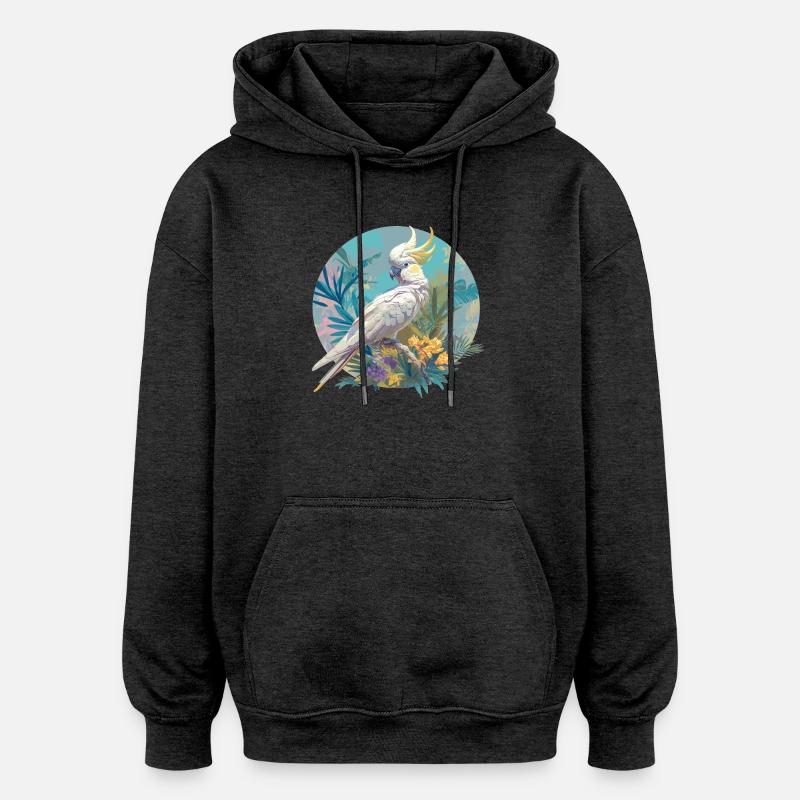 Cacatoès Cacatoès Cacatoès - Sweat à capuche oversize unisexe - charbon