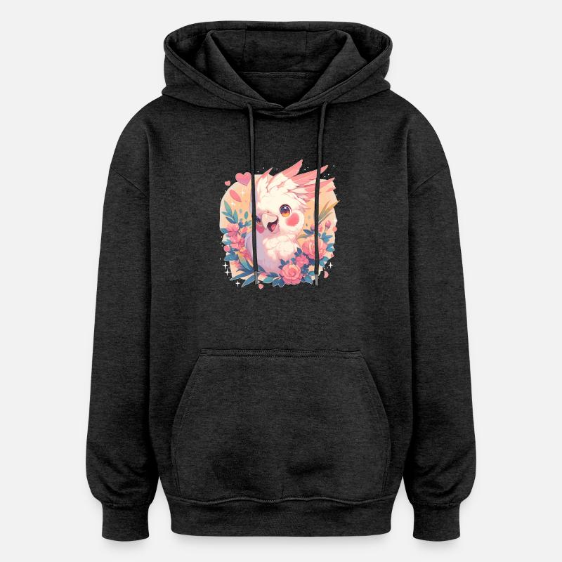 Cacatoès Cacatoès Cacatoès - Sweat à capuche oversize unisexe - charbon