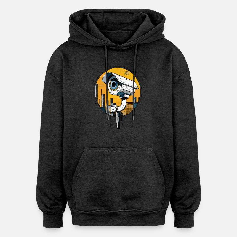 Caméra de sécurité CCTV - Sweat à capuche oversize unisexe - charbon
