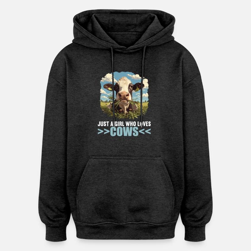 Vaches Vache - Sweat à capuche oversize unisexe - charbon