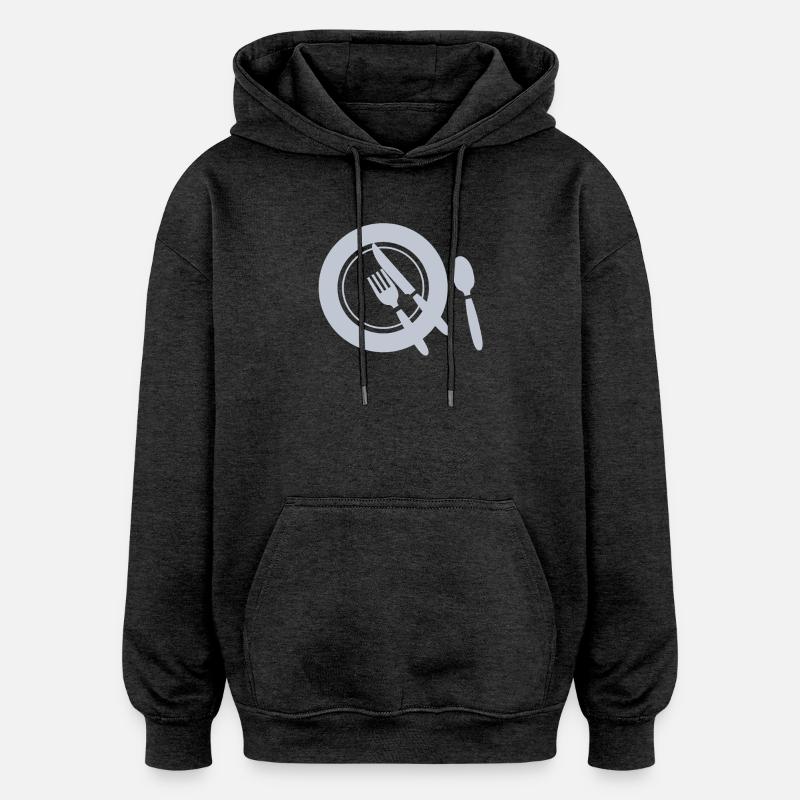 Assiette servie Icon BBQ complet - Sweat à capuche oversize unisexe - charbon