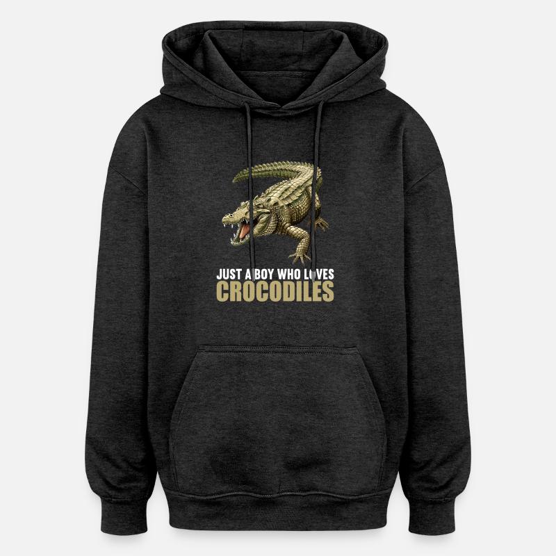 Crocodiles Crocodile - Sweat à capuche oversize unisexe - charbon