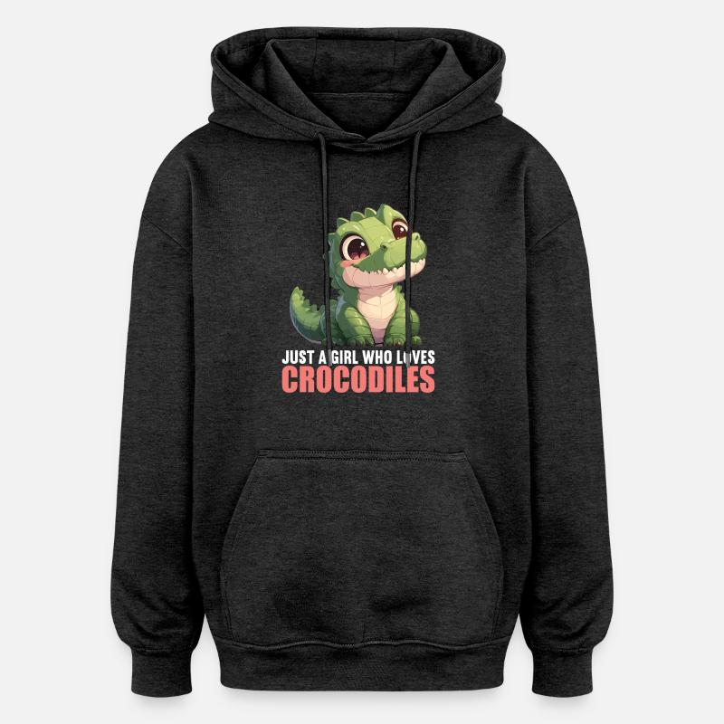 Crocodiles Crocodile - Sweat à capuche oversize unisexe - charbon