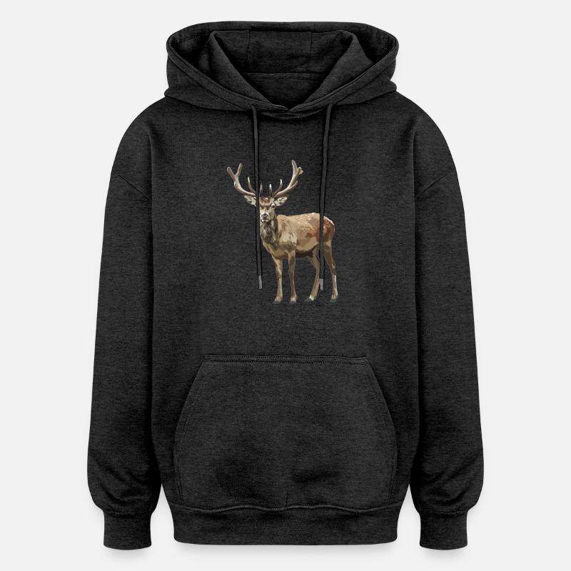 Deer Deer - Oversized Unisex Hoodie - charcoal grey