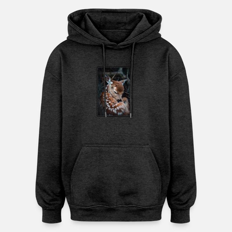 Cerf Cerf - Sweat à capuche oversize unisexe - charbon