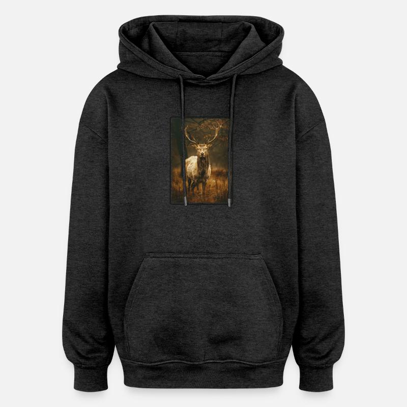 Cerf Cerf - Sweat à capuche oversize unisexe - charbon
