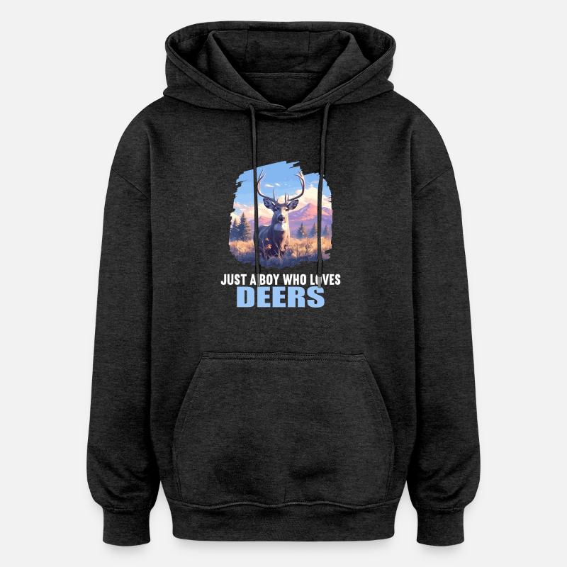Hirsche Hirsch - Oversized Unisex Hoodie - Anthrazit