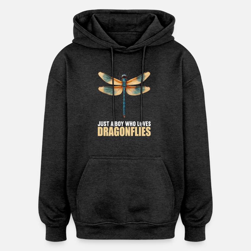 Libellules Libellule - Sweat à capuche oversize unisexe - charbon