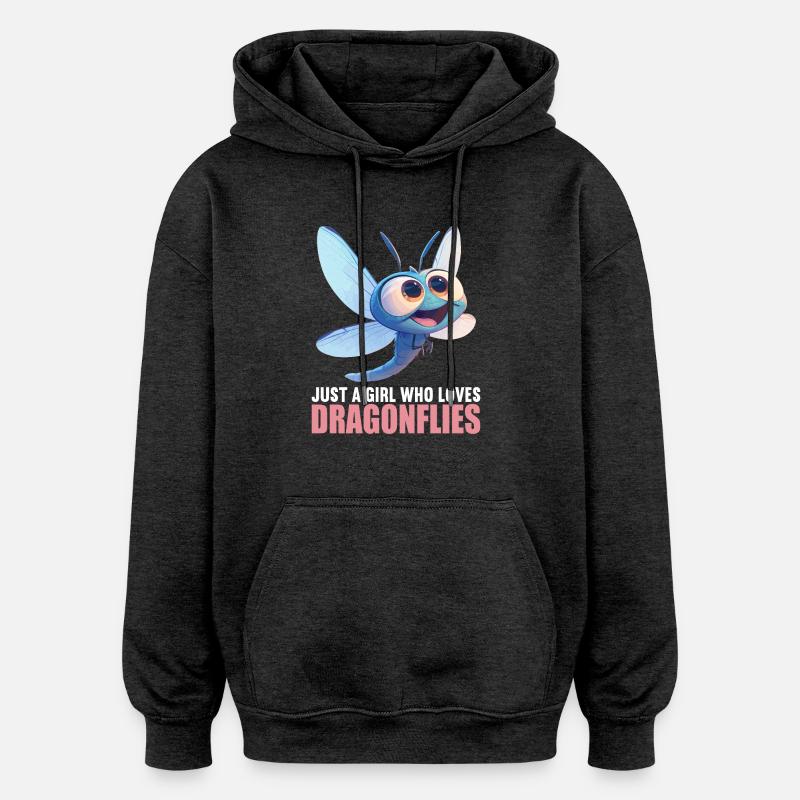 Libellules Libellule - Sweat à capuche oversize unisexe - charbon