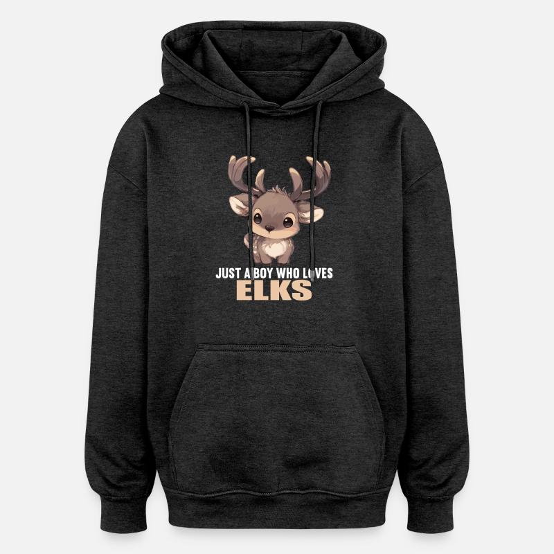 Elche Elch - Oversized Unisex Hoodie - Anthrazit
