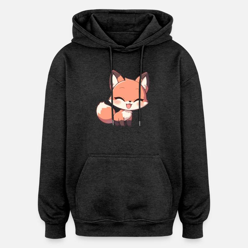 Foxes Fox - Oversized Unisex Hoodie - charcoal grey