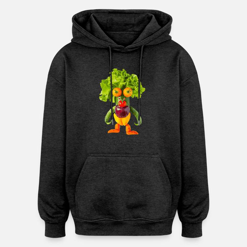 Légumes, Monstre - Sweat à capuche oversize unisexe - charbon