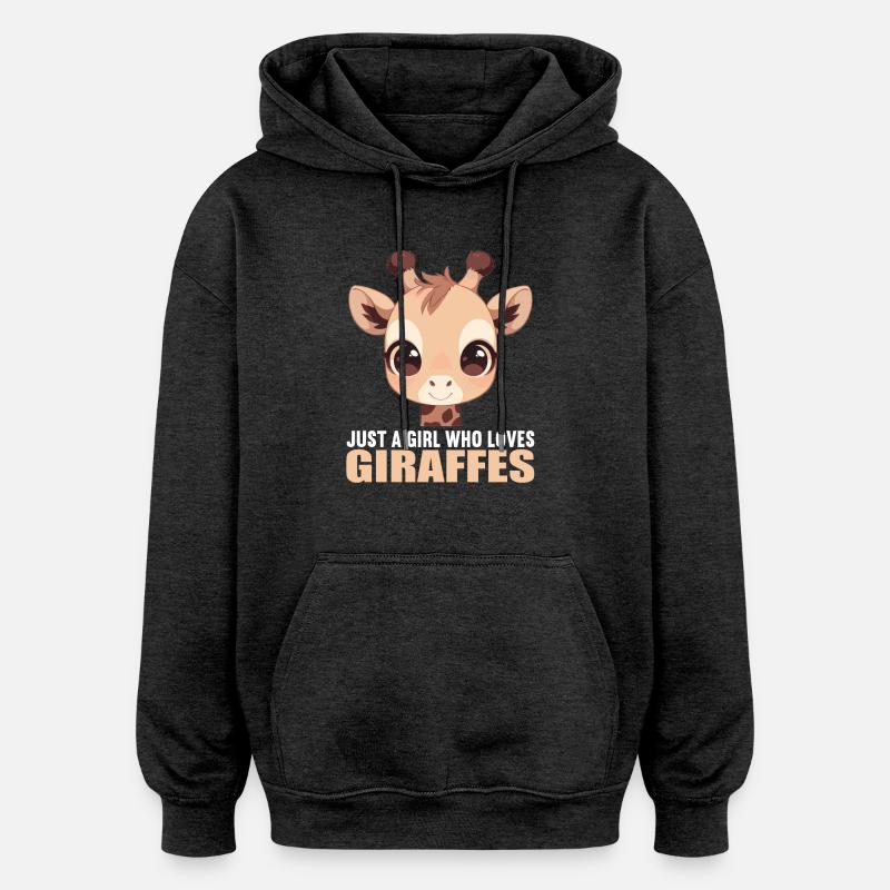 Girafes Girafe - Sweat à capuche oversize unisexe - charbon