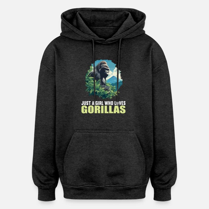 Gorilles Gorilles - Sweat à capuche oversize unisexe - charbon