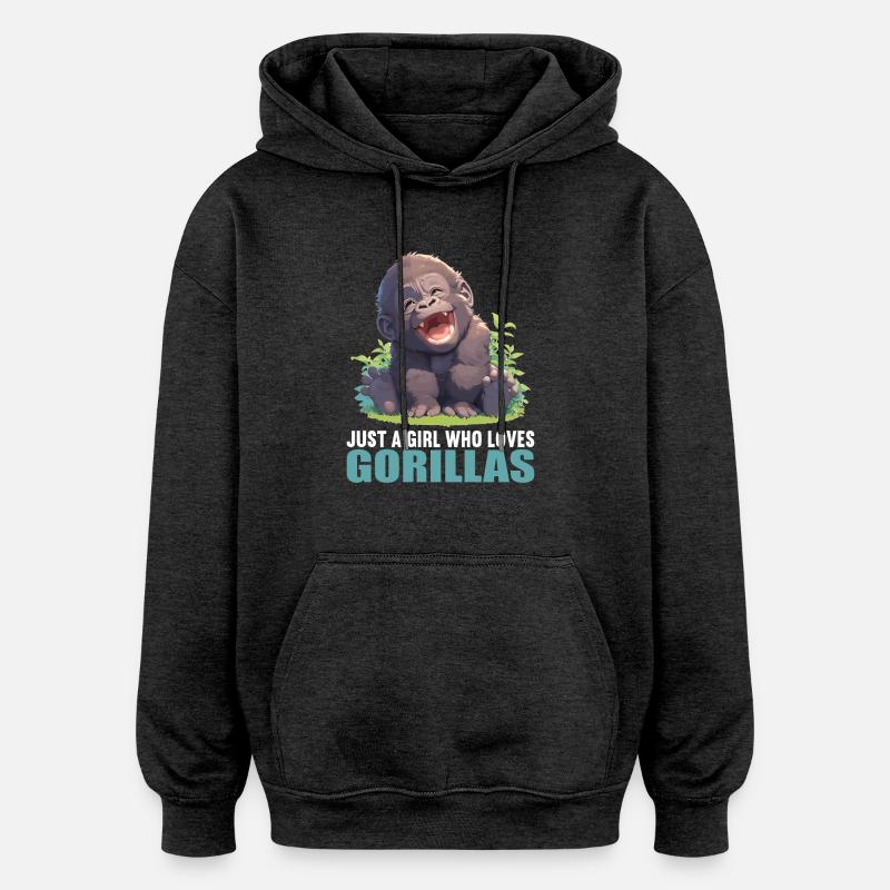 Gorilles Gorilles - Sweat à capuche oversize unisexe - charbon
