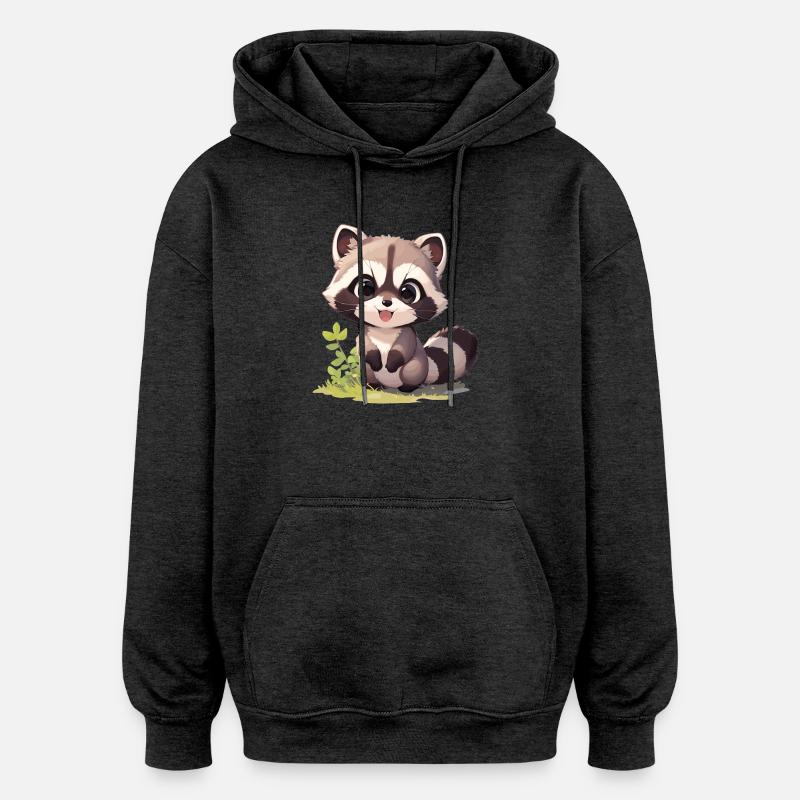 Ratons laveurs Raton laveur - Sweat à capuche oversize unisexe - charbon